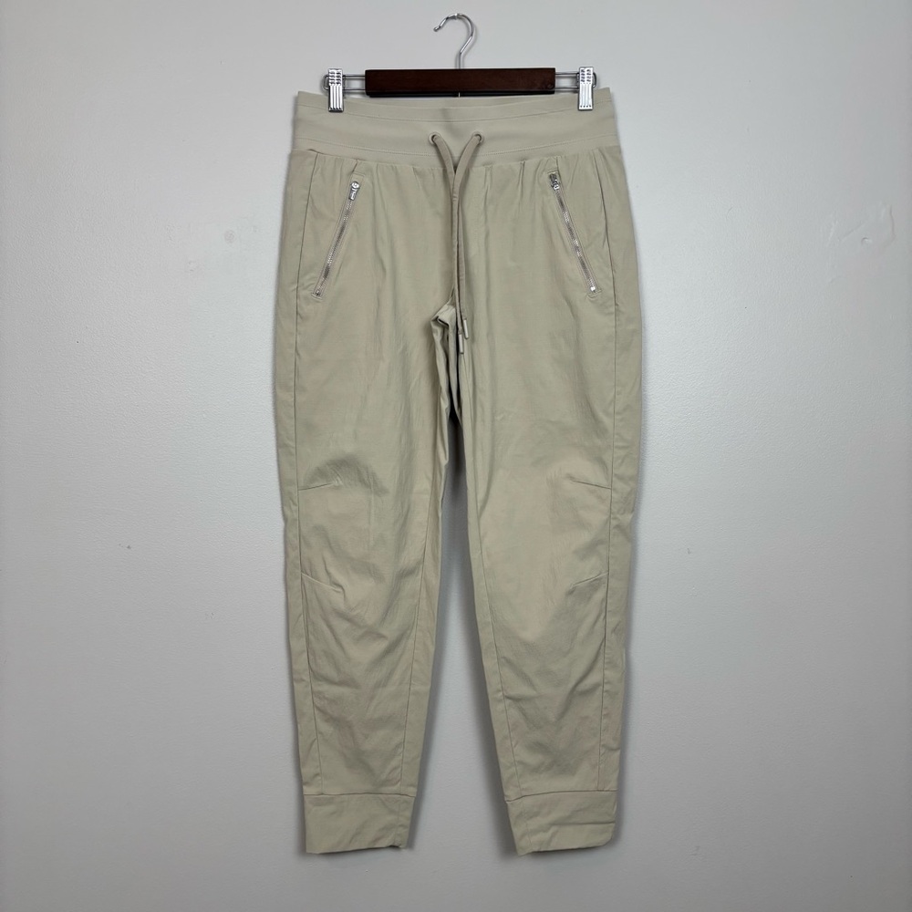 Athleta Joggers Womens 6 Ecru Trekkie North Pull On Zip Pockets Stretch Athletic